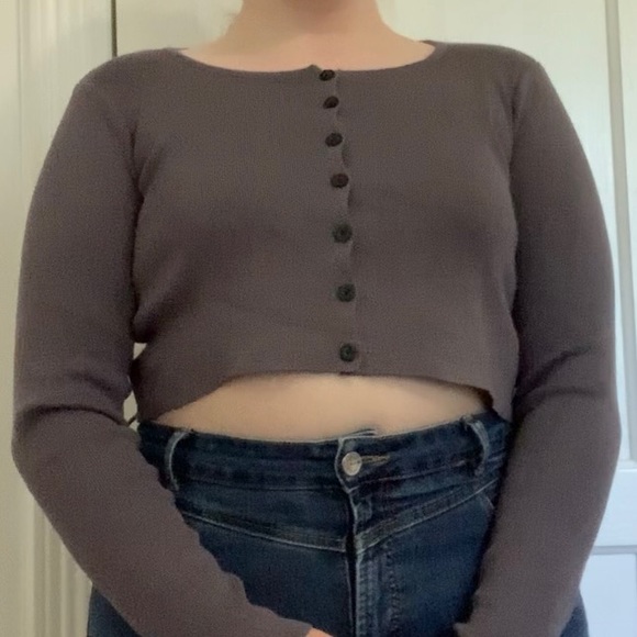 Shein Cropped Grey Cardigan - Picture 6 of 7